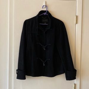 Banana Republic Black Toggle Button Wool Coat